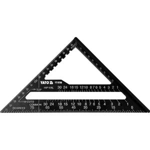 Yato YT-70786, Geodreieck, Schwarz, Aluminium, cm, Zoll, mm, 18 cm