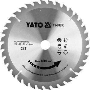 YATO Cirkelzaagblad Ø190 mm - 36T - binnendiameter 20 mm