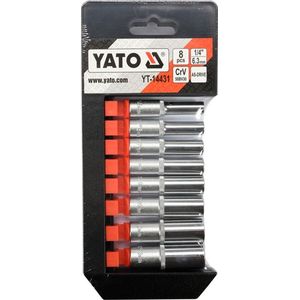 Set lange doppen 1/4 inch 8 stuks YT-14431 Yato