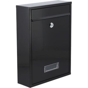 VOREL Brievenbus met 2 sleutels - zwart - 360x260x80 mm