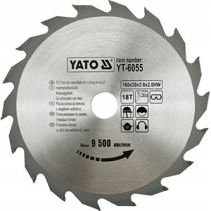YATO cirkelzaag voor hout 160x20mm 18z YT-6055