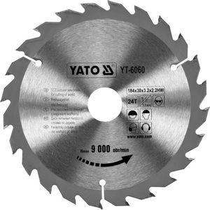 YATO Cirkelzaagblad Ø184 mm - 24 T - binnendiameter 30 mm