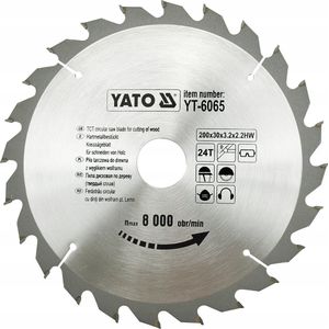 YATO cirkelzaag voor hout 200x30mm 24z YT-6065