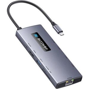Blitzwolf - BW-NEW TH8 - 10-in-1 Hub - Zwart - USB-C - HDMI 4K