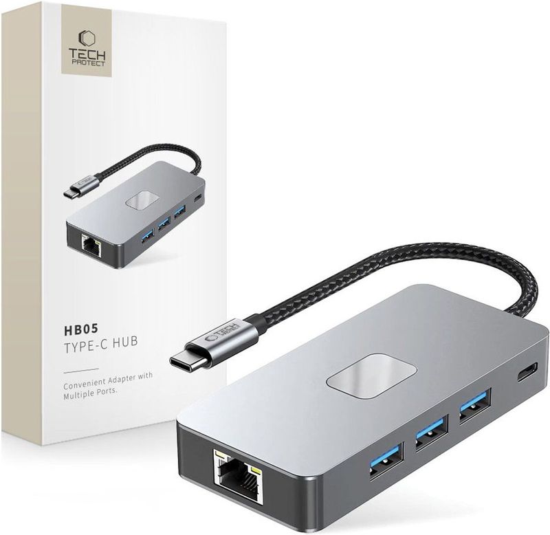 TechProtection - 9-in-1 USB-C Hub - USB 3.0 - HDMI - SD Kaart - 100 Watt
