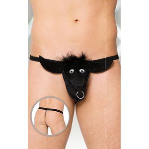 Softline Collection - Grappig stier string voor heren- zwart S t/m L