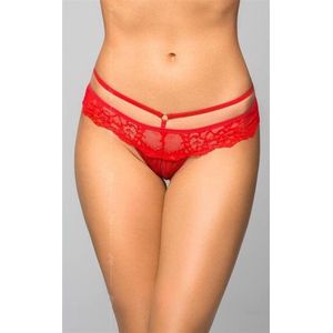 Softline - string met open kruis- rood M/L
