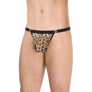 SoftLine Collection - Sexy transparente heren string met sluiting aan de zijkant panterprint S t/m L