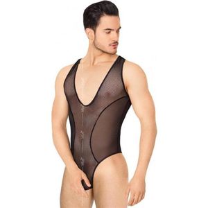 Softline- heren visnet body- zwart XL