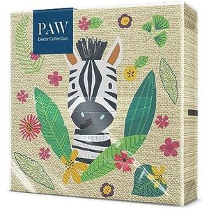 PAW Decor Collection Papieren servetten, 3-laags, 33 x 33 cm, 20 stuks, papieren servetten, ideaal voor verjaardagen, feestdagen, tuinfeesten, familie-evenementen - Jungle Friends