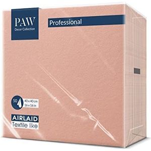 PAW - Airlaid servetten (40 x 40 cm) I 50 stuks I effen I vergelijkbaar met stof I Elegante tafeldecoratie I HoReCa I Voor gelegenheden zoals bruiloften, feesten I Kleur: roze