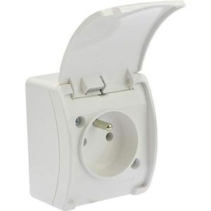 Doktorvolt Single socket met surface ground IP44 wit 161-01 DV 5850