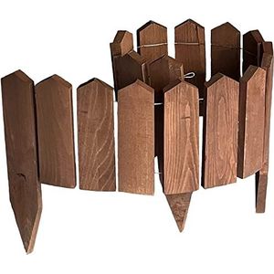 weeco Tuinhek gemaakt van sterk dik beukenhout. Flexibel sierhek - houten hek 120cm x 20cm hoogte. Hout uit houten vaten wordt teruggewonnen. Bedrand omheining