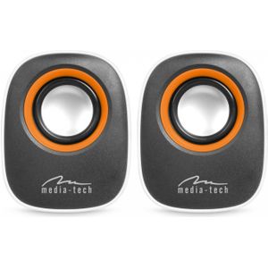 Media-Tech - MT3137W - PC-Luidspreker - Wit - Actief Luidsprekersysteem