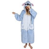 Disney - Stitch - Damessweatshirt - Blauw - Capuchondeken - Snuddie - Lang - Ritssluiting