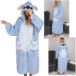 Disney - Stitch - Damessweatshirt - Blauw - Capuchondeken - Snuddie - Lang - Ritssluiting