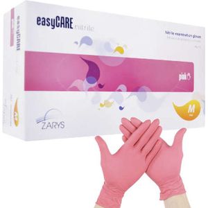 Nitrylex Wegwerphandschoenen nitrilhandschoenen, poedervrij, 100 stuks, roze, maat S