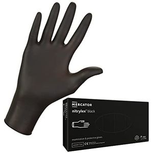MERCATOR MEDICAL NITRYLEX Wegwerphandschoenen Zwart Poedervrij 100 stuks Maat XL