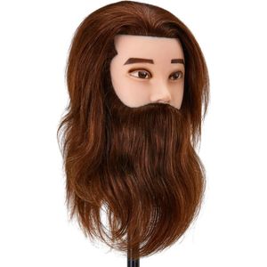 Oefenhoofd met baard Gabbiano- natuurlijk haar