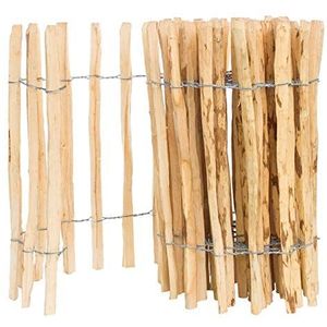 BOGATECO houten hek hazelnoot kastanje | Houten hekwerk 50 cm hoog & 500 cm lang | Lamelafstand 4-5 cm |