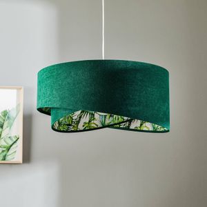 Maco Design Vivien hanglamp, groen met all-over bloemenprint