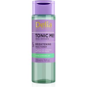 Delia Cosmetics - Tonic Me - Brightening Toner - Normale en gecombineerde huid - 5% glycolzuur, vitamine C, aloë - exfolieert, voedt, verheldert, kalmeert - Vegan Cosmetic - 200ml