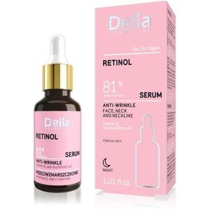 Delia Cosmetics Retinol Anti-Rimpel Serum voor Gezicht, Hals en Decolleté 30 ml
