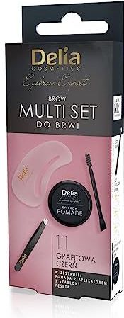 Delia Cosmetics - Eyebrow Expert Zest - Wenkbrauw Verzorgingsset - Graphite Black - 1 st
