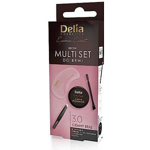 Delia Cosmetics - Eyebrow Expert Zest - Wenkbrauw Verzorgingsset - 3 st - Dark Brown