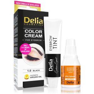Delia Cosmetics Argan Oil Wenkbrauwverf Tint 1.0 Black 15 ml