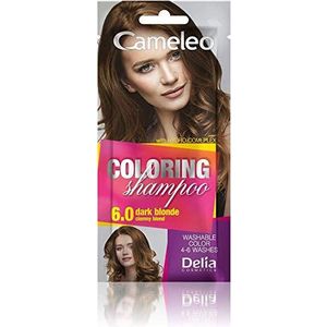 Cameleo - Gekleurde shampoo - Donkerblond - Snelle en eenvoudige kleurverfrissing - Zonder ammoniak en oxidatiemiddelen - Shampoo in zak - 40 ml