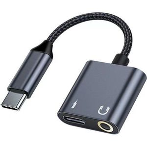 Beline - Adapter USB-C naar USB-C/Jack 3,5mm - 60W - Zwart - DAC Technologie
