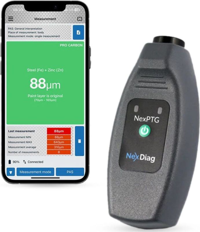 NexPTG - Standard Plus - Lakdiktemeter - Met Beweegbare Kop - Bluetooth 4.0 LE