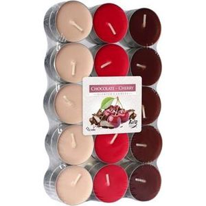 Bispol Geparfumeerde Waxinelichtjes - Chocolade & Kers - 30 Stuks