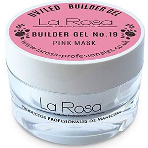 La Rosa - BUILDER - Rosa Aufbaugel für UV Lampen, Aufbaugel für UV Lampen – 30 ml, Aufbaugel für Nägel, UV/LED, flexibel und mitteldick, sehr gute Klebeeigenschaften (Rosa Maske)