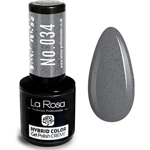 La Pink nagellak, uv-gel, led, hybride, kleurcrème – lange houdbaarheid en zeer eenvoudig aan te brengen, perfect voor nagelkunst, doe-het-zelf, thuis of in de manicuresalon, 9 ml (zandgrijs)