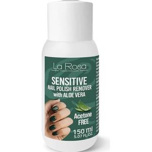LaRosa Nagellakremover SENSITIVE ZONDER ACETON 150ml met ALOË VERA voor een milde en effectieve verwijdering van nagellak, ideaal voor broze nagels