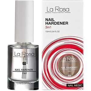 LaRosa NAGELVERHARDER 3-in-1, VERSTERKENDE NAGELVERZORGING, Beschermende Base Coat - ULTRA VERSTERKENDE FORMULE - 10 ml