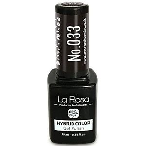 La Rosa UV LED Hybrid Gel Nagellack - Nr. 033, 10 ml-glänzende grafitgrau