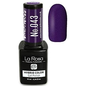 LA ROSA Hybrid gelnagellak, kleur 043 donkernavy, UV-LED-systeem, duurzaam, splinterbestendig, gelmanicure en pedicure, voor privé- en professioneel gebruik