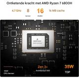 GEEKOM - GMA6R76800H-321-EU - Mini PC - A6 Ryzen 7 6800H - 32 GB RAM - 1 TB SSD - Win11 Pro