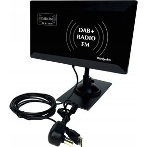 Wiedyska - FM en DAB - Binnenantenne met Versterking - Zwart - 20-33dB