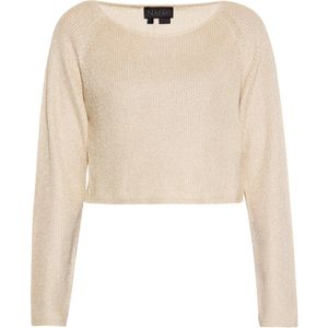 NAEMI - Trui - Ivoor - Effen - Driekwart Mouw - Slanke Pasvorm