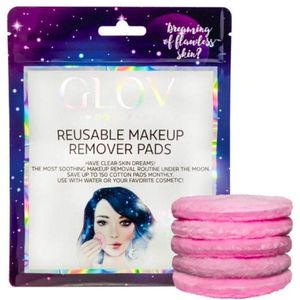 GLOV Water-only Makeup Removal Moon Pads wasbare make-up-removerpads Tint Pink 5 st