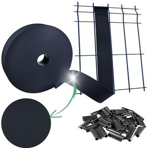 SORTON® - Privacyscherm, Privacy Folie Scherm Voor Hekwerk, PVC Screen Strips Voor Hek, Inkijkbescherming tuin, Schutting Strook Tuinhek, Balkonscherm, Stroken, Fence, Panels 46 mm x 70 m - RAL7016