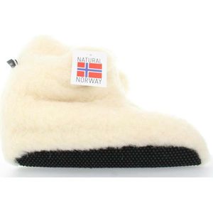 Noorse - Sloffen - Wit - Merinowol