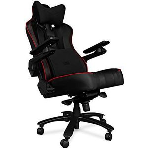 YUMISU 2049 Gaming Chair - zwart en rood - Massieve versterkte aluminium constructie met ergomultiblok-mechanisme. Zeer zachte rugleuning en zitting bieden comfort. Rubberen wielen!