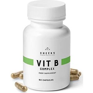 Cheers Vitamine B Complex - De meest complete set aan B-groep vitaminen - met bioperine voor snelle opname - non-GMO - 30 eenvoudige tot inslikkende veganistische capsules (725 mg)