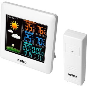 METEO SP93 - Weerstation - 12x12x2cm - draadloos - met klok - wit