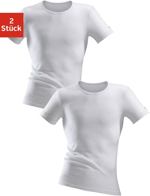 Clipper Exclusive Unterhemd, (2 St.), spürbar weich und glatt - in Feinripp, Unterziehshirt, Kurzarm T-Shirt